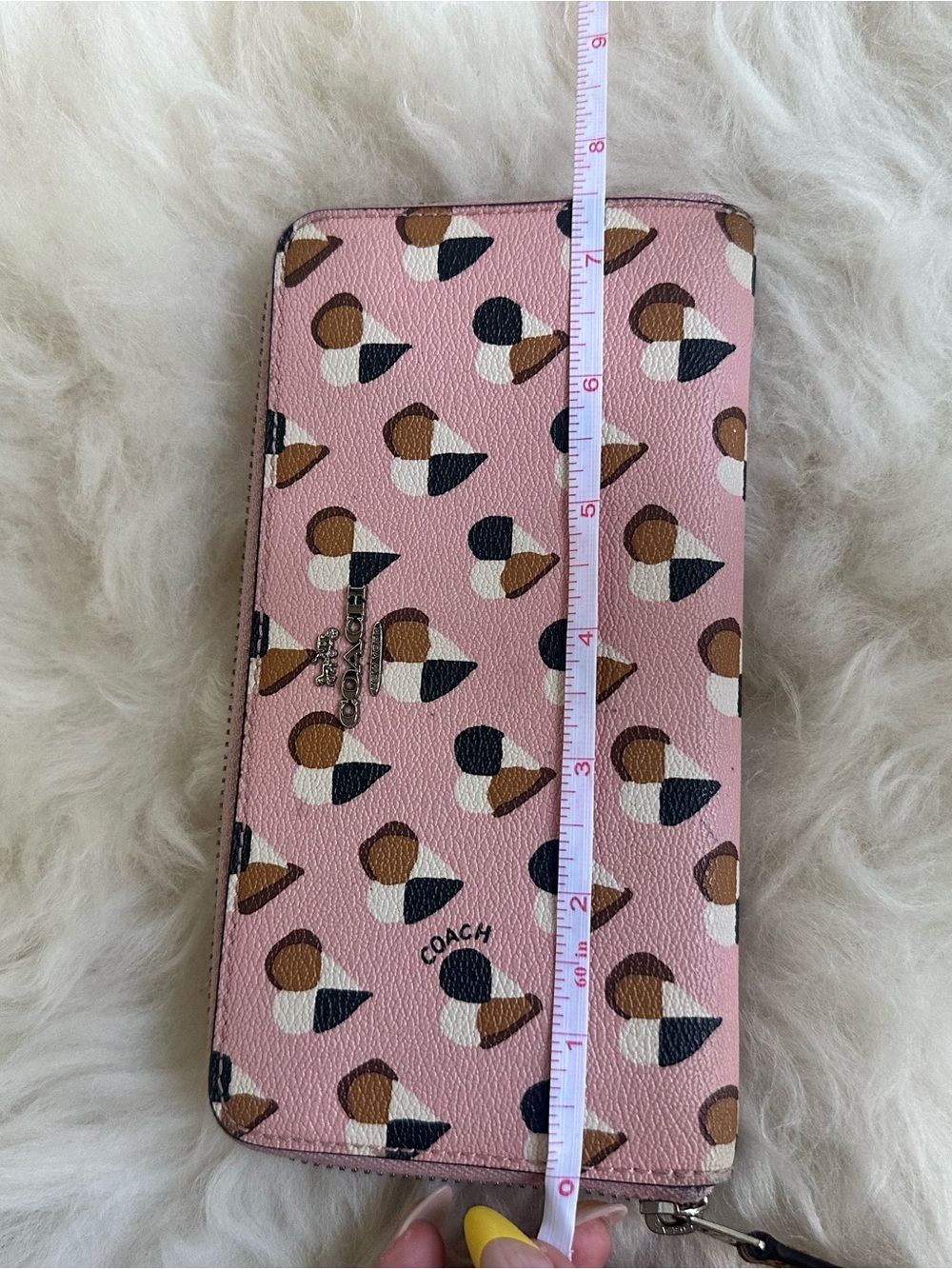 Coach Pink Multi-Heart Zip Around Wallet - Picture 3 of 15